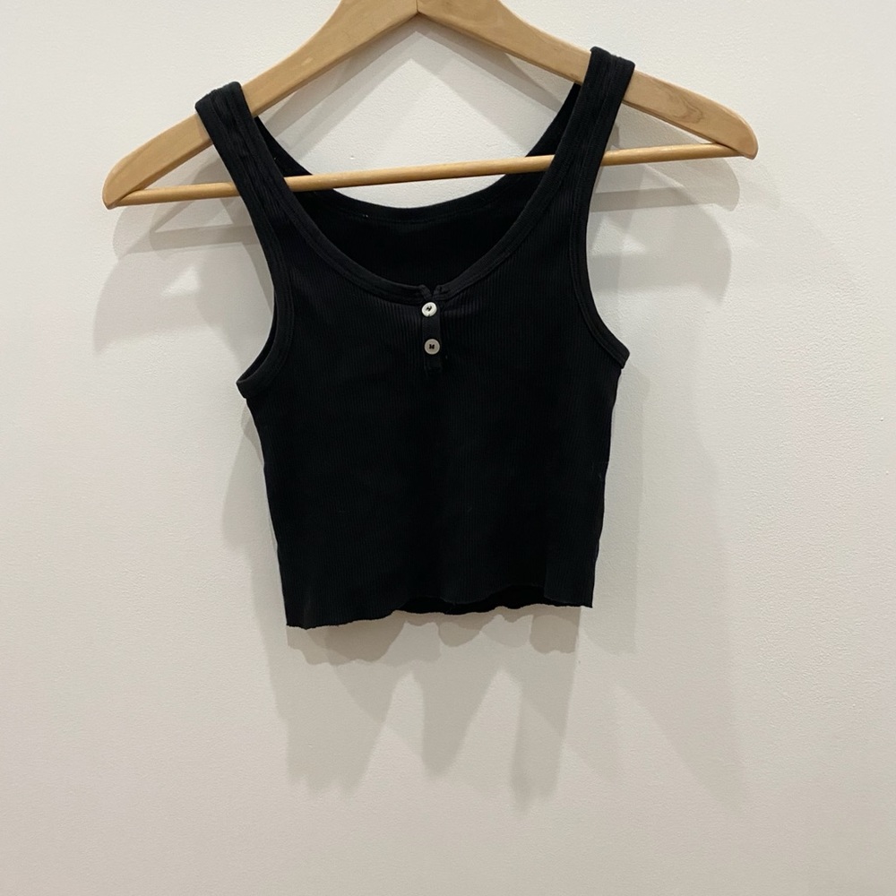 brandy melville black ribbed tank